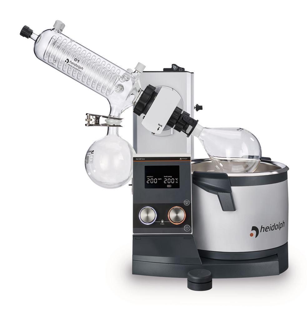 Rotary evaporators Hei-VAP Core Models with manual lifting, Diagonal cooler G1 - Luminix Health