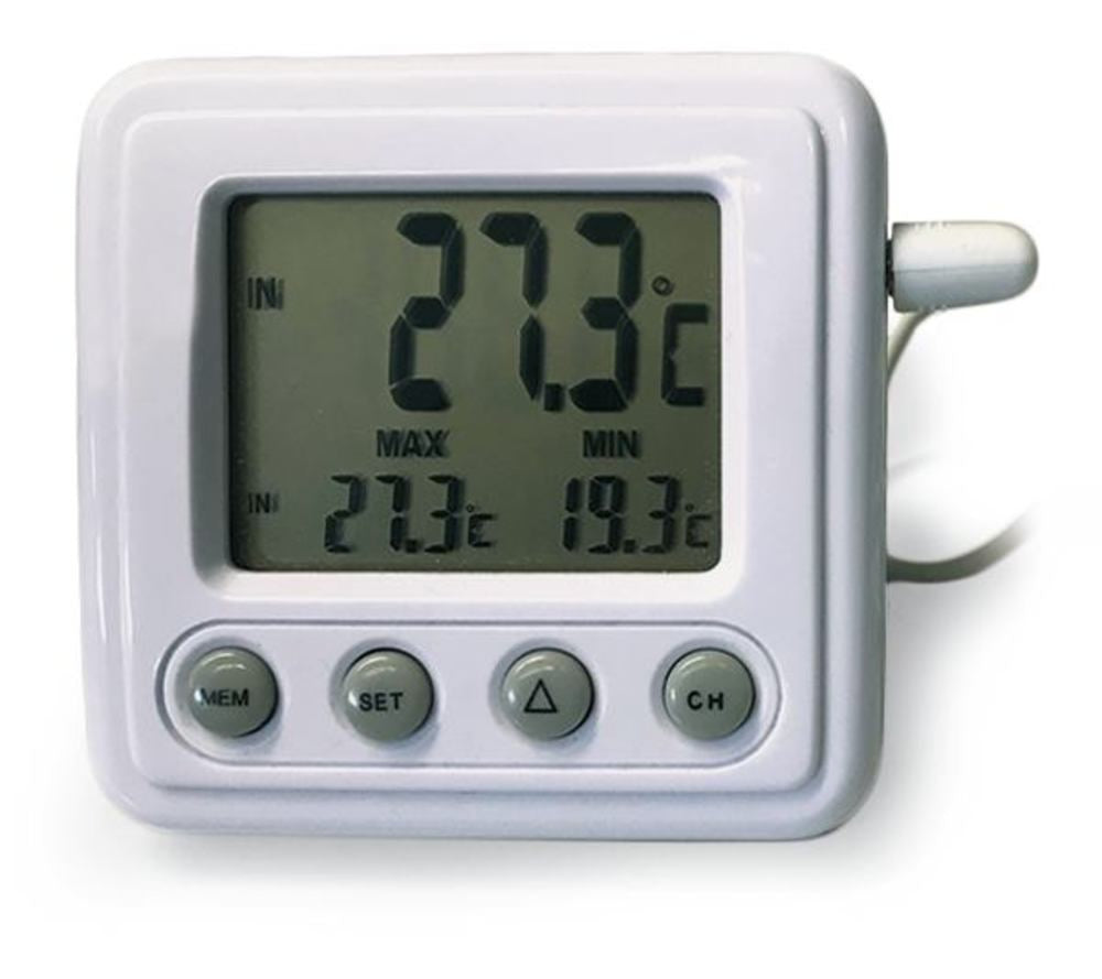 Indoor-/outdoor thermometer, calibrated, range inside/outside 0-+50/-50-+70 °C - Luminix Health
