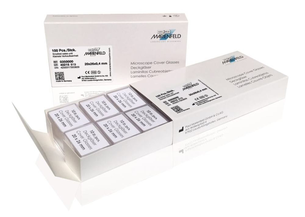 Coverslips, strength 0.4 mm, 24 x 24 mm, 100 unit(s) - Luminix Health