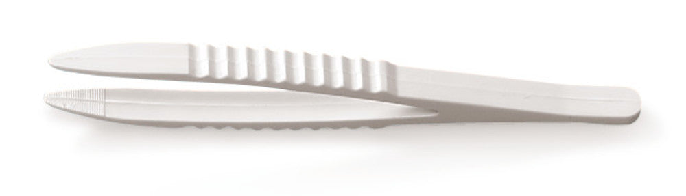 Rotilabo®-disposable tweezers, sterile, ABS, white, width 4 mm, length 120 mm - Luminix Health