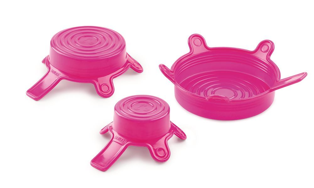 DURAN® silicone lid set, S/M/L, , Pink, 1 set - Luminix Health