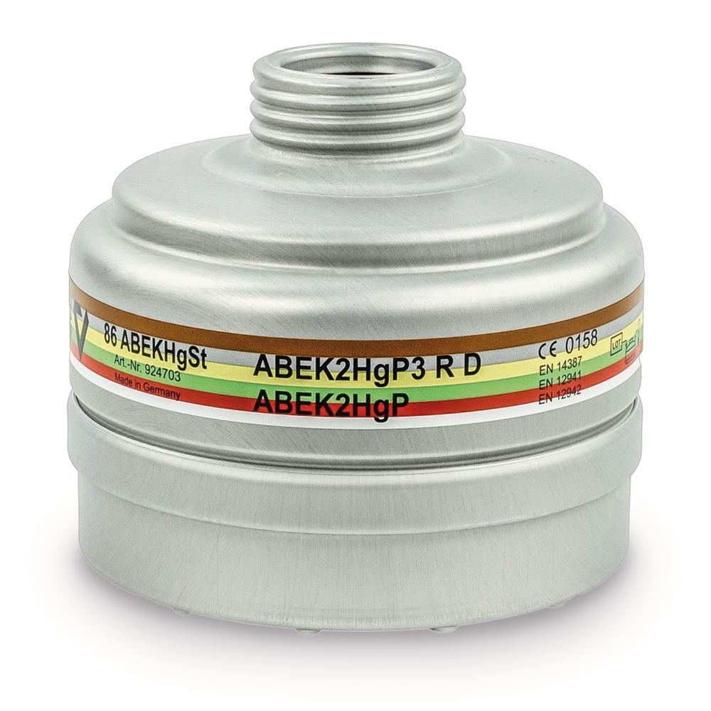 Respiratory protection filter, A2B2E2K2Hg-P3RD, 1 unit(s) - Luminix Health