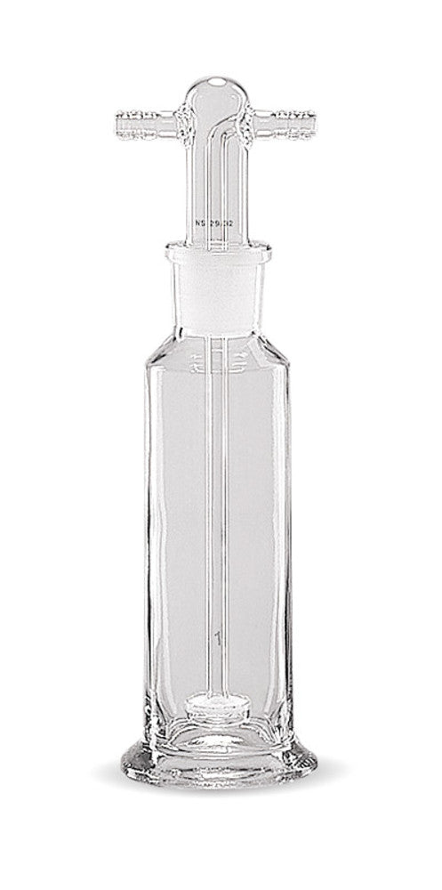 Gas washing bottle, 250 ml, Ø 55 mm, With filter plate, DURAN®, NS 29/32 - Luminix Health