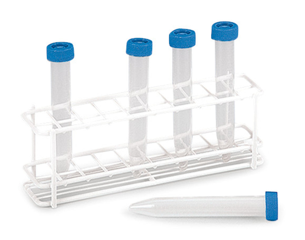 Rotilabo®-test tube rack, steel with, polyamide coating, holes 4x12, 18x18 mm - Luminix Health