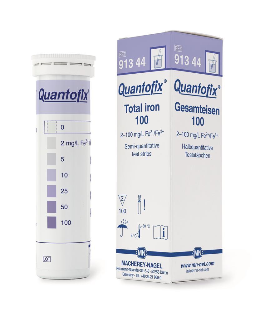 Quantofix® test strips, iron 100, L 95 x W 6 mm, 100 unit(s) - Luminix Health