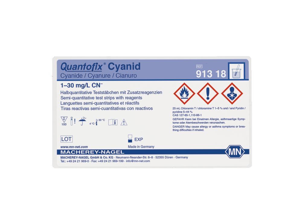 Quantofix® test strips, cyanide, L 95 x W 6 mm, 100 unit(s) - Luminix Health