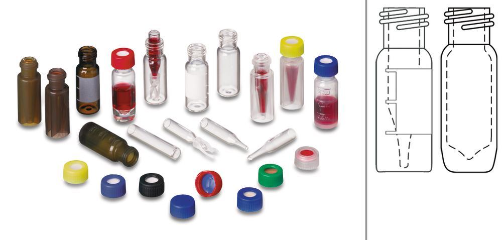 Rotilabo® short screw-top vials ND9, clear glass, solid conical bottom, 1.1ml - Luminix Health