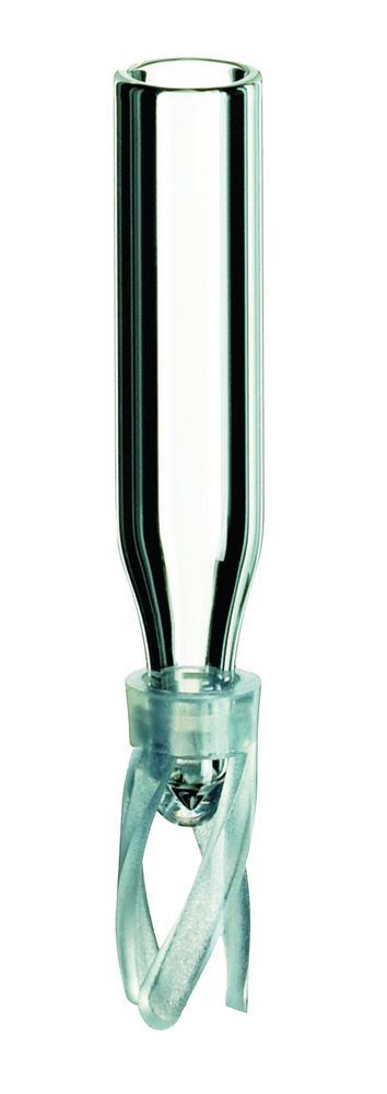 Micro-inserts, borosilicate glass,, clear glass, plastic spring, 0.1 ml - Luminix Health
