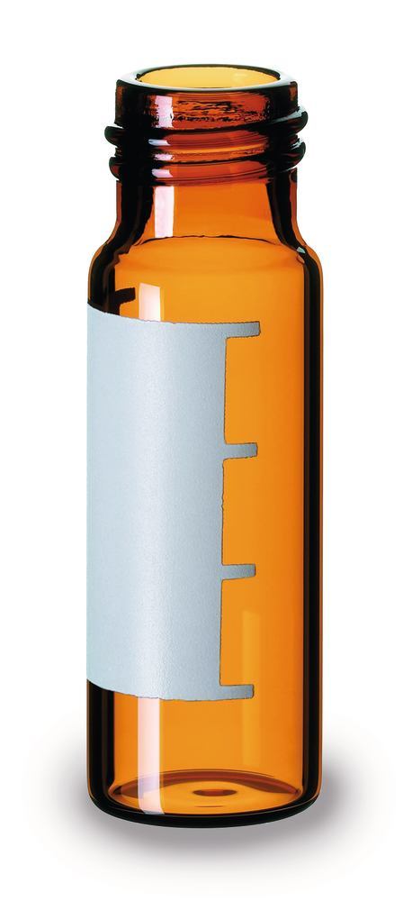 Rotilabo®-screw thread ND11 vials, 4 ml, brown glass, with labelling area - Luminix Health