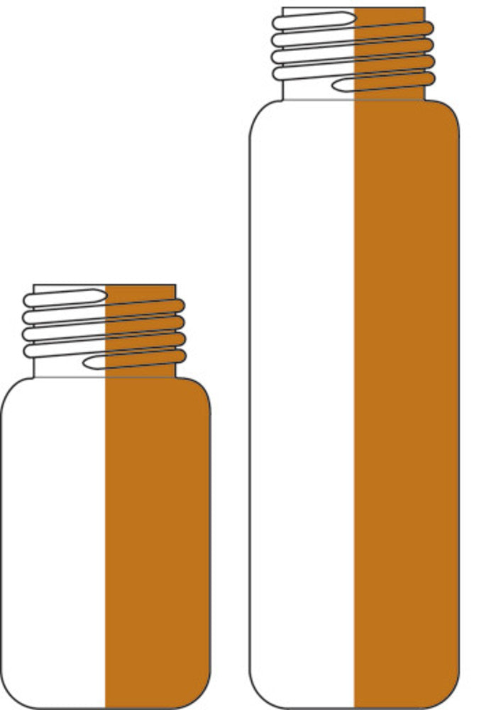 Rotilabo®-fine screw thread ND18 vials, brown glass, 10 ml, Ø 22.5 x L 46 mm - Luminix Health