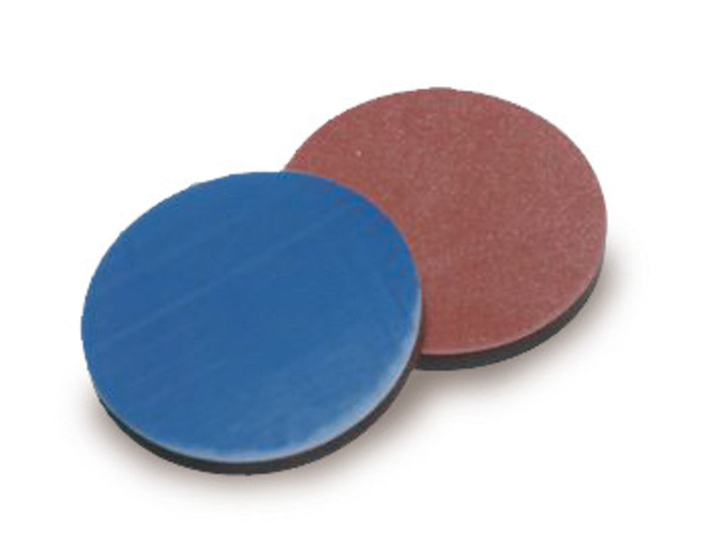 Septa Ø 16 mm, thickn. 1.3 mm, hard. 55°, Butyl red/PTFE grey, 1000 unit(s) - Luminix Health