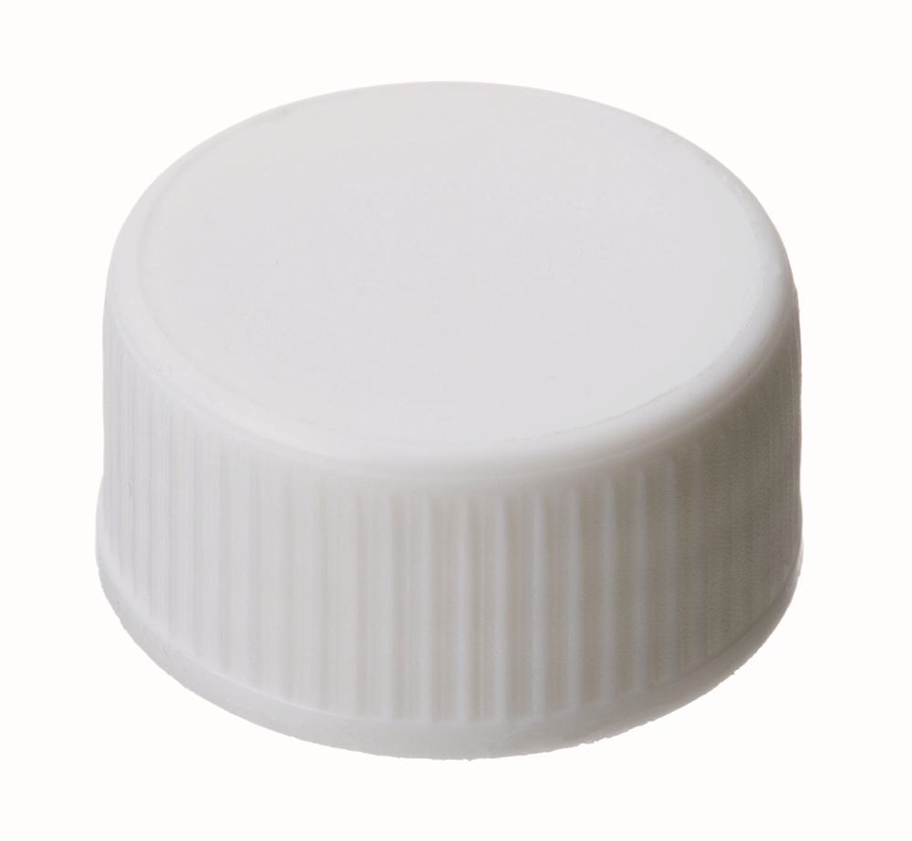 Screw caps, PP, white, ND24, closed, without septum, 100 unit(s) - Luminix Health