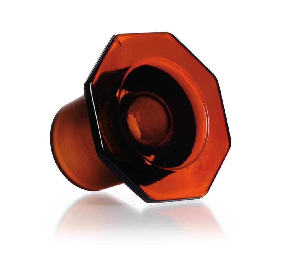 Brown glass stopper, DURAN®, semi-hollow, 45/40, DIN 12252, octagonal, 1 unit(s) - Luminix Health