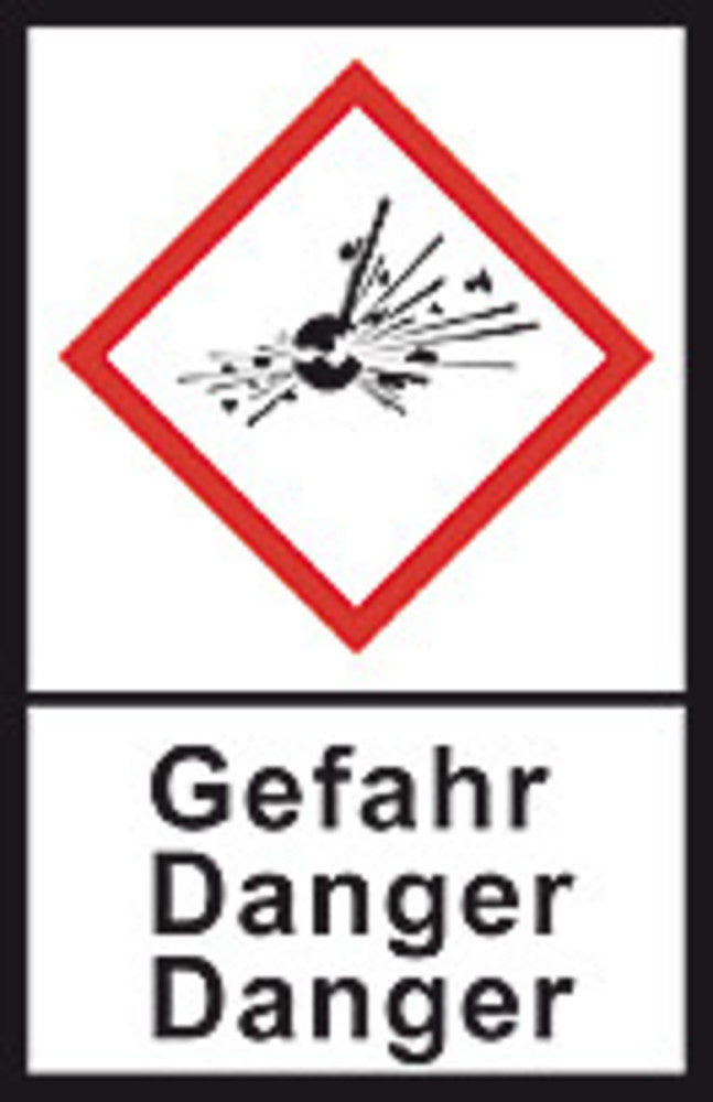 GHS-warning labels, PE-foil, GHS01, danger, explod. bomb, 100 µm, 27x40 mm - Luminix Health