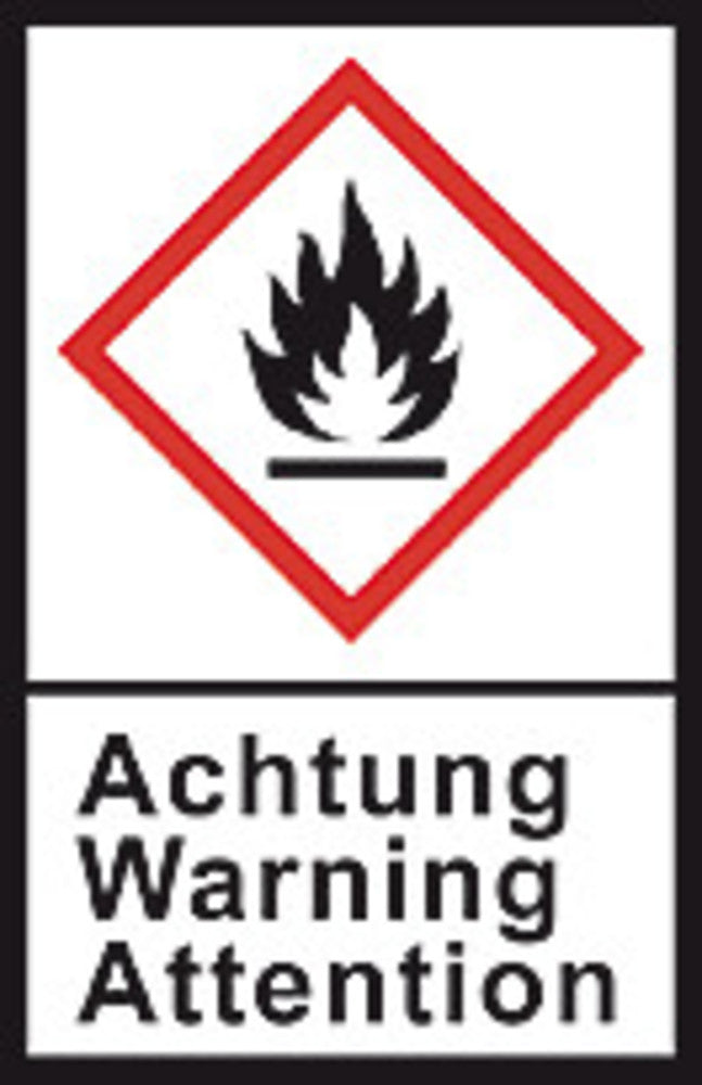GHS-warning labels, PE-foil, GHS02, warning, flame, 100 µm, 22x30 mm, 1 roll(s) - Luminix Health