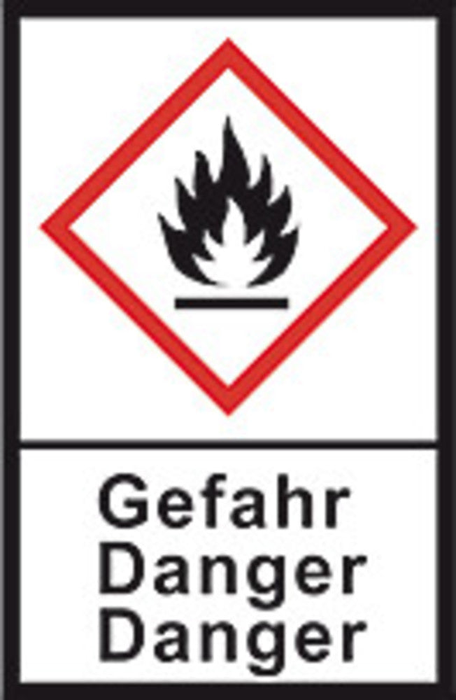 GHS-warning labels, PE-foil, GHS02, danger, flame, 100 µm, 22x30 mm, 1 roll(s) - Luminix Health