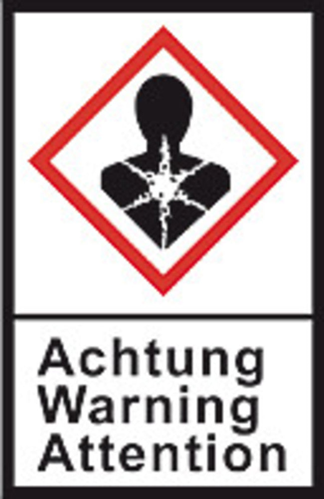 GHS-warning labels, PE-foil, GHS08, warning, health hazard, 100 µm, 22x30mm - Luminix Health