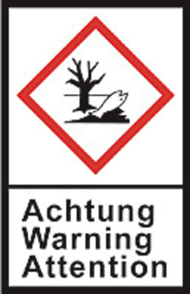 GHS-warning labels, PE-foil, GHS09, warning, environment, 100 µm, 27x40 mm - Luminix Health