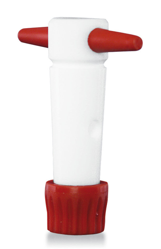 Cock plugs, PTFE, retaining device of PP, for joint 18.8, bore Ø 6 mm, complete - Luminix Health