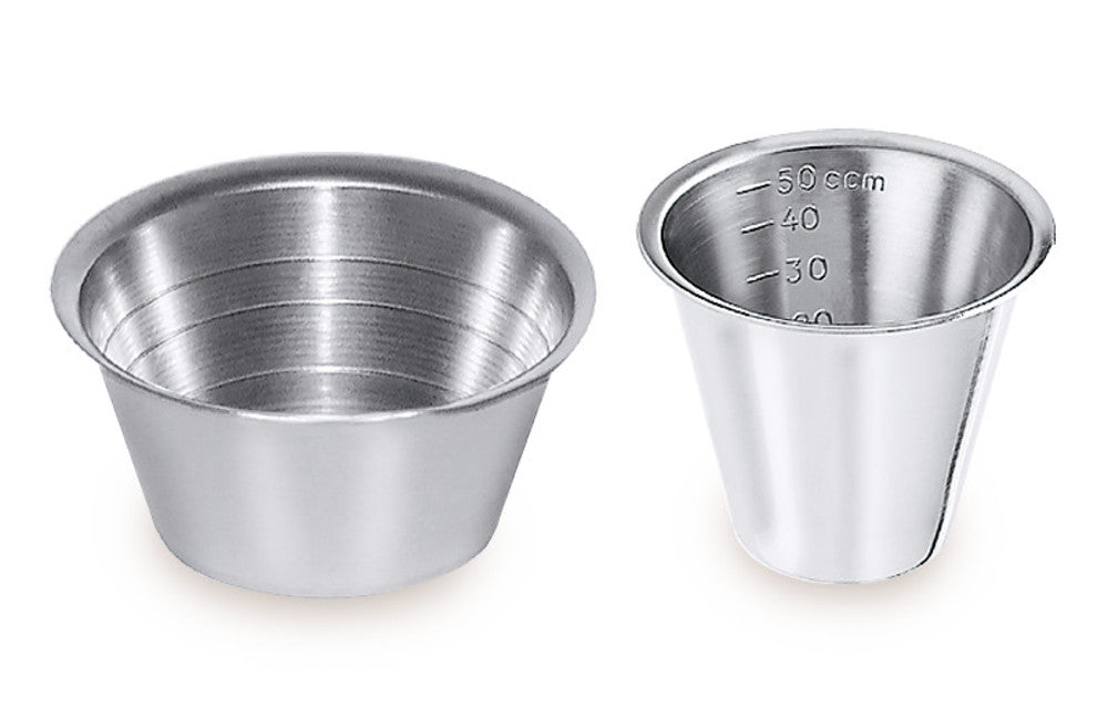 Measuring beakers, stainless steel 18/10, 30 ml, 5 unit(s) - Luminix Health