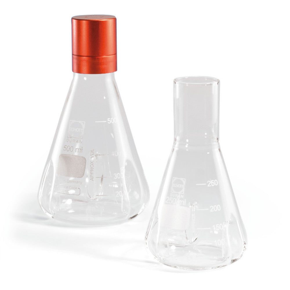 Rotilabo®-baffled flask, 3 baffles, 100ml, Ø 64mm, w. straight neck, DURAN® - Luminix Health