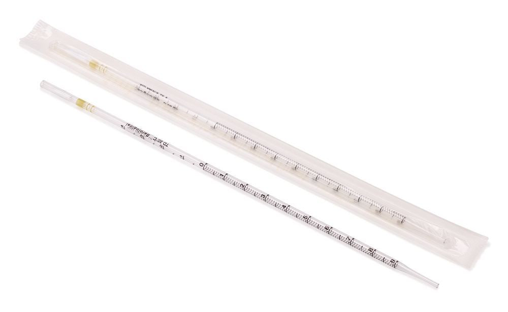 Disposable pipettes, standard, yellow, PS, sterile, ind. wrap., L 27-30cm, 1ml - Luminix Health