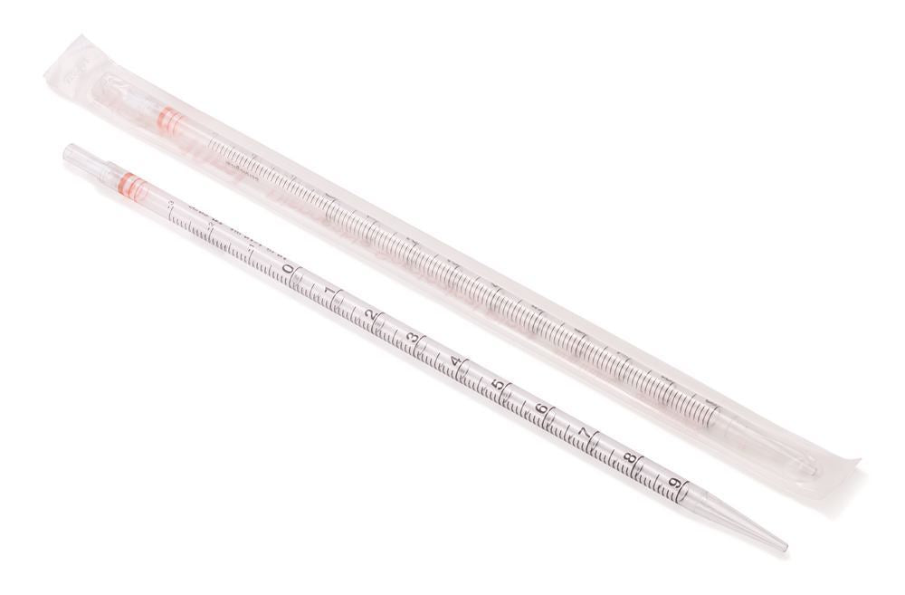 Disposable pipettes, standard, orange, PS, sterile, ind. wrap., L 27-30cm, 10ml - Luminix Health