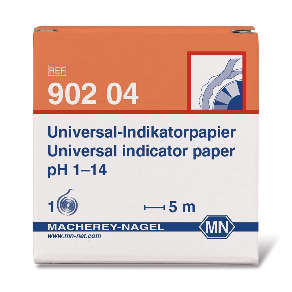 Universal indicator paper pH 1-14, with colour scale, 5 m roll, width 7 mm - Luminix Health
