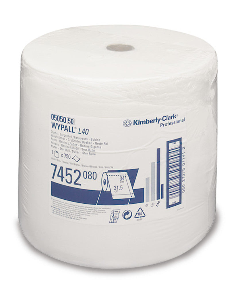 Wypall® L40, single ply, white, Towel size 315 x 340 mm, 1 unit(s) - Luminix Health