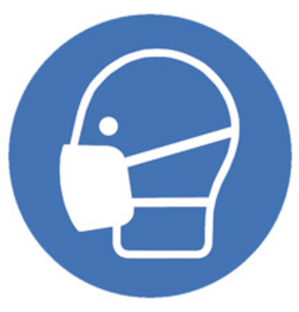 Safety symbols to ISO 7010, Wear mask Ø 100 mm, 1 unit(s) - Luminix Health