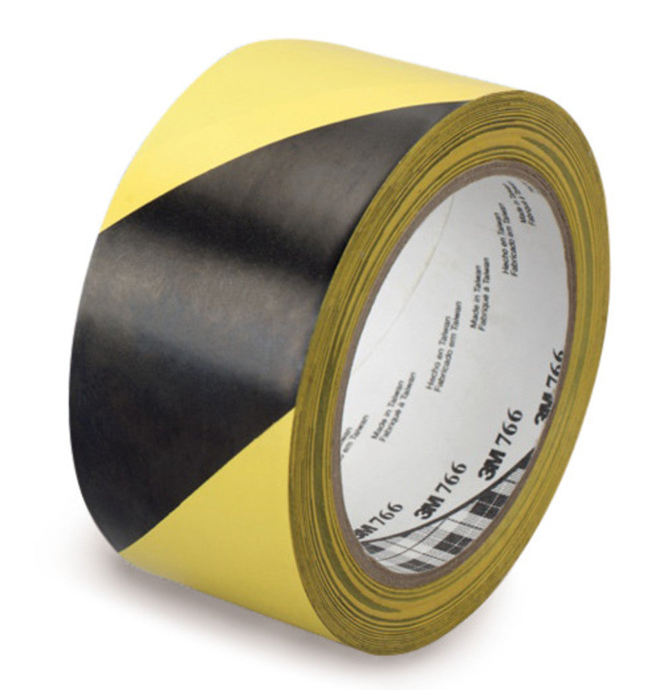 Adhesive hazard warning tape, yellow/bl., PVC-film, self-adhesive, L 33 m - Luminix Health