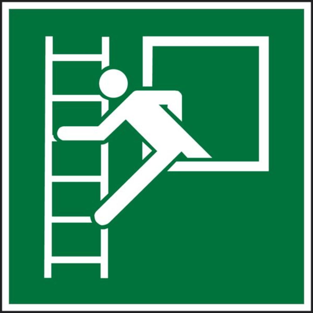 Rescue sign, ISO 7010, luminescent, Emergency exit with escape ladder, 1 unit(s) - Luminix Health