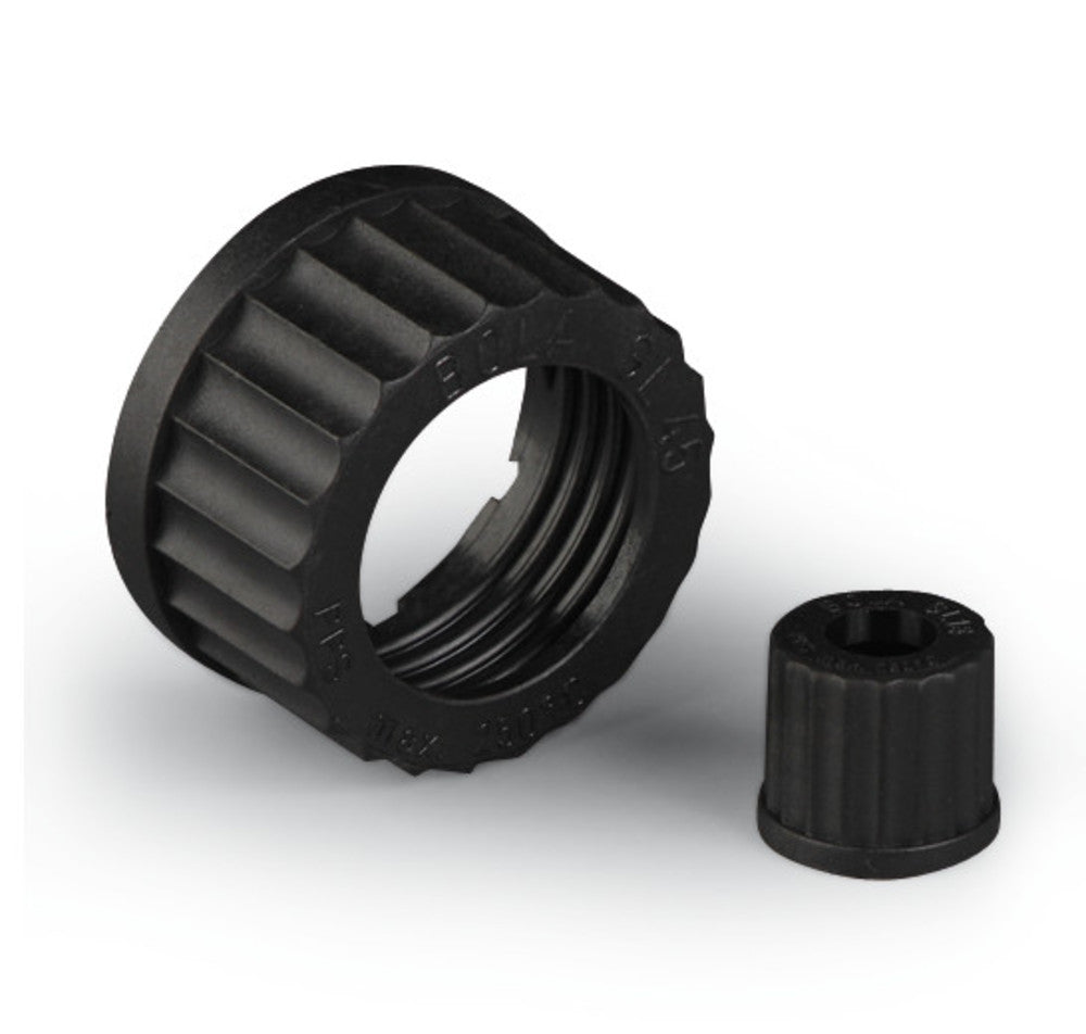 Screw caps with hole, PPS, GL 25, Ø hole 15 mm, -50 to +250 °C, 10 unit(s) - Luminix Health