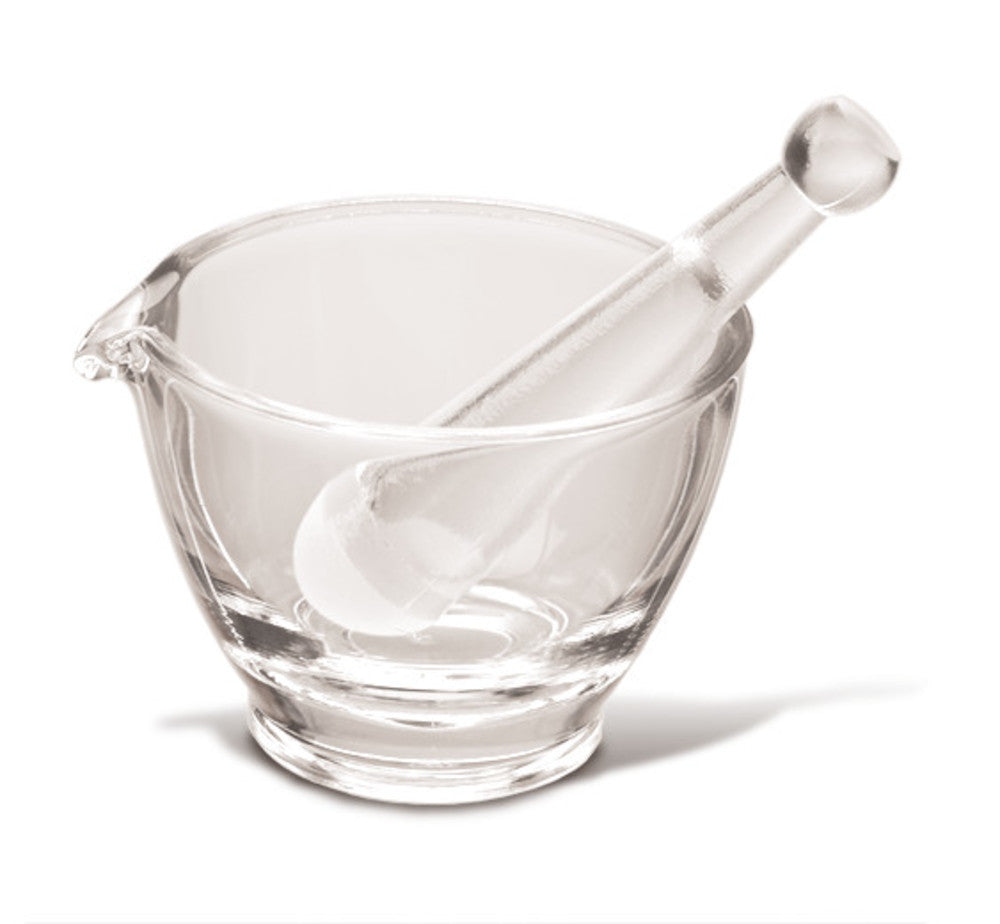 Rotilabo®-mortar with pestle, 200 ml, borosiilicate glass, Ø 100 mm, 1 unit(s) - Luminix Health