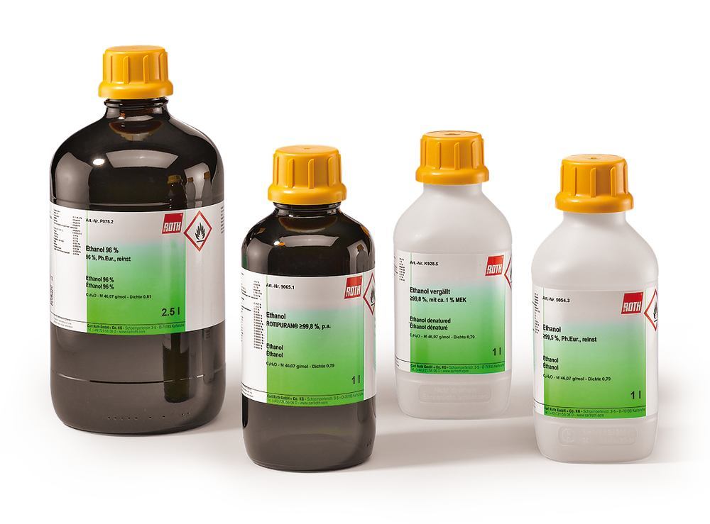Ethanol, extra pure, min. 99.5 %, Ph.Eur., 1 l, plastic - Luminix Health