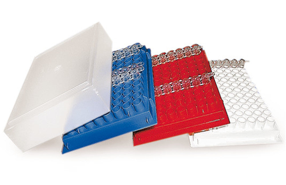 Rotilabo®-PCR-stands, PS, blue, with 96 holes, array 8 x 12 f. 0.2 ml - Luminix Health