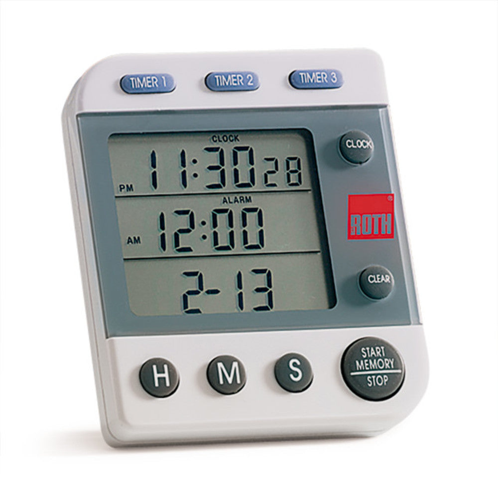 ROTILABO®-tme interval meter - 3 line, 3 timers in 1 unit, W 83xH 70xD 22 mm - Luminix Health