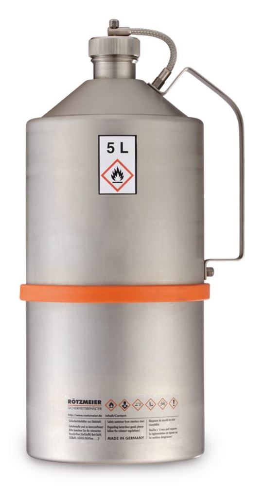 Safety laboratory can, stainless steel, with screw cap and UN-X-approved, 5 l - Luminix Health