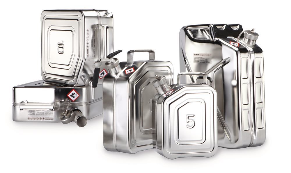 Safety canister, stainless steel, with screw cap, 20 l, 1 unit(s) - Luminix Health