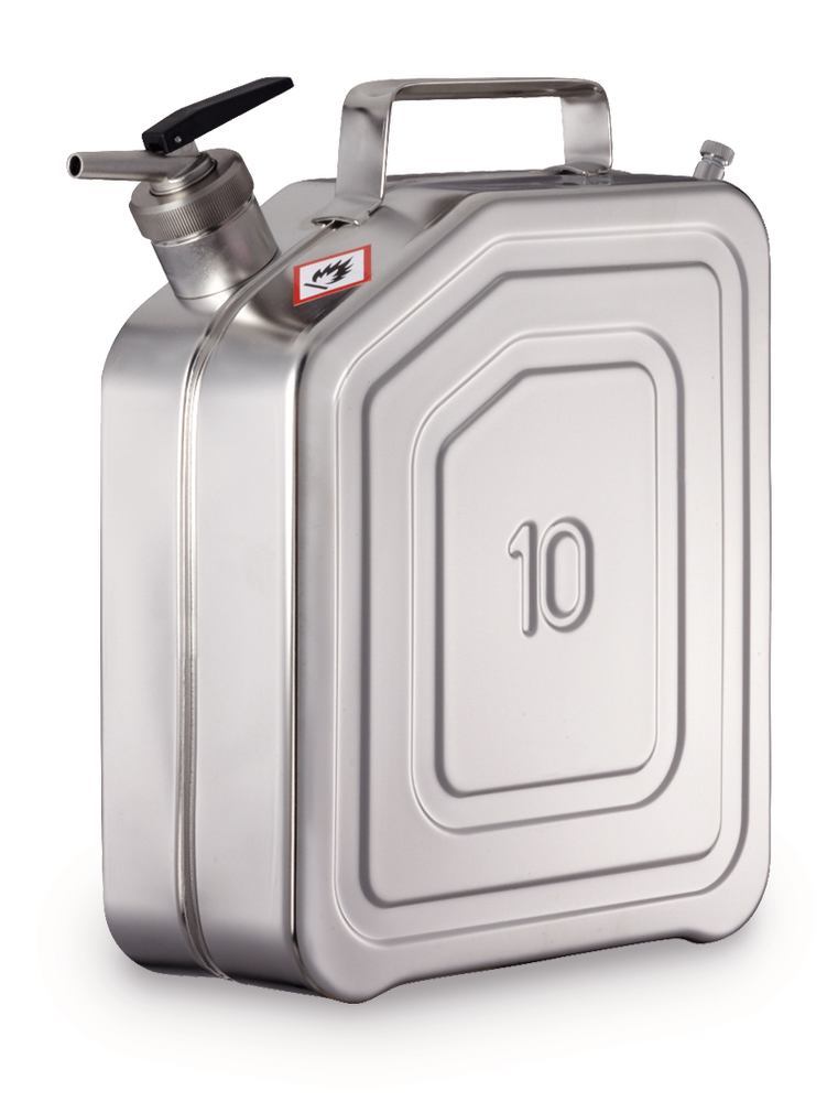 Safety canister, stainless steel, with self-closing tap, 10 l,, 1 unit(s) - Luminix Health