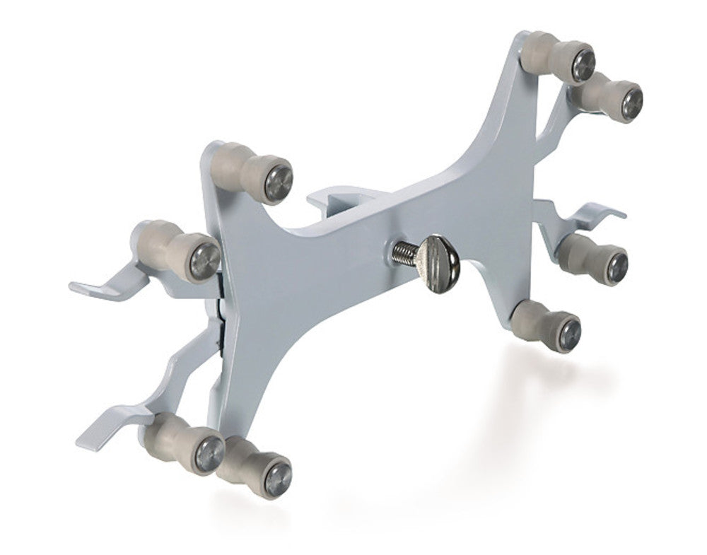 Burette clamps for 2 burettes, cast aluminium, with roller support, 1 unit(s) - Luminix Health