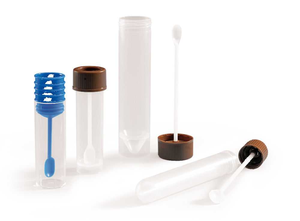 Stool tubes with stopper plug, 16 ml, with sample spoon, non-sterile - Luminix Health