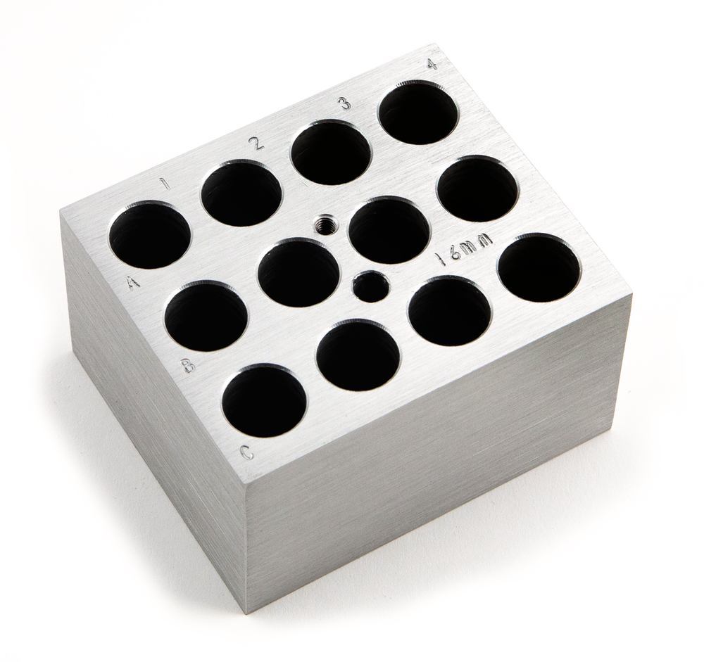 Interchangeable block for test tubes, for 12 tubes/sample vials Ø 16 mm - Luminix Health