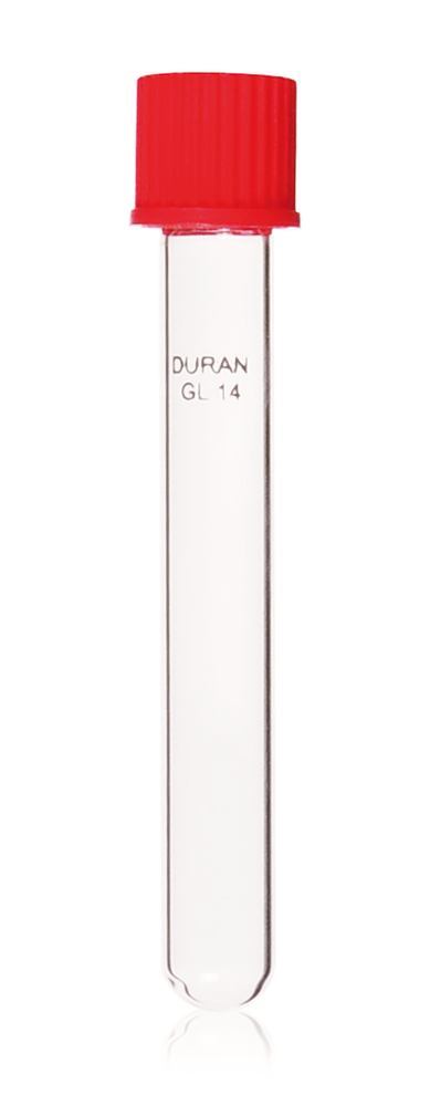 Culture tube with screw cap, DURAN®, thread GL 14, Ø 13 x L 100 mm, 50 unit(s) - Luminix Health