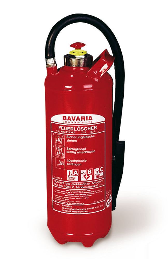 Dry powder extinguisher Bavaria Colt P6, acc. to DIN EN 3, for ABC-fires - Luminix Health