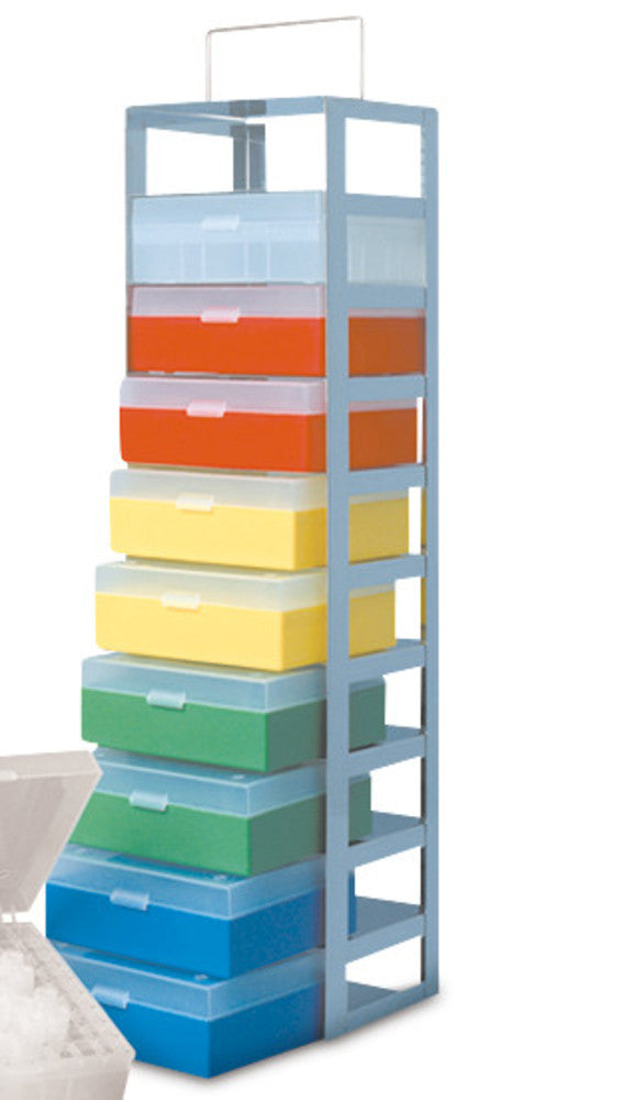 ROTILABO® cryogenic box, PP, transparent, L 133 x W 133 x H 52 mm, 81 slots - Luminix Health