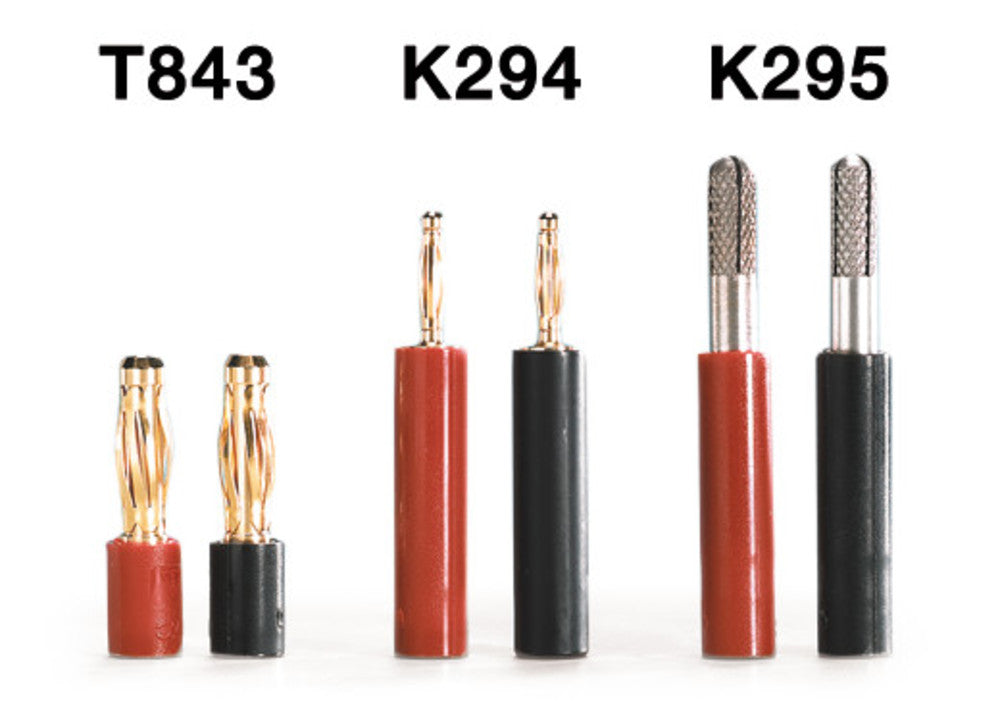 Adapter for electrophoresis cables, Ø-socket 2 mm, Ø-plug 4 mm, 1 pair - Luminix Health