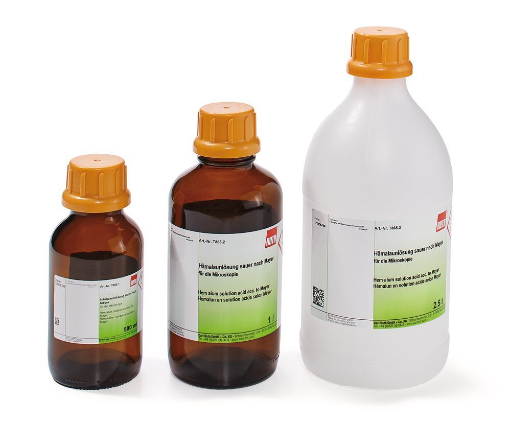 Hemalum solution acid acc. to Mayer, for microscopy, 500 ml, glass - Luminix Health