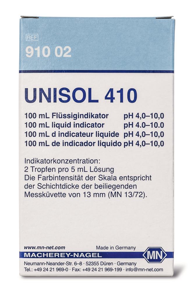 Unisol indicator solution 410, pH 4-10, 1 unit(s) - Luminix Health