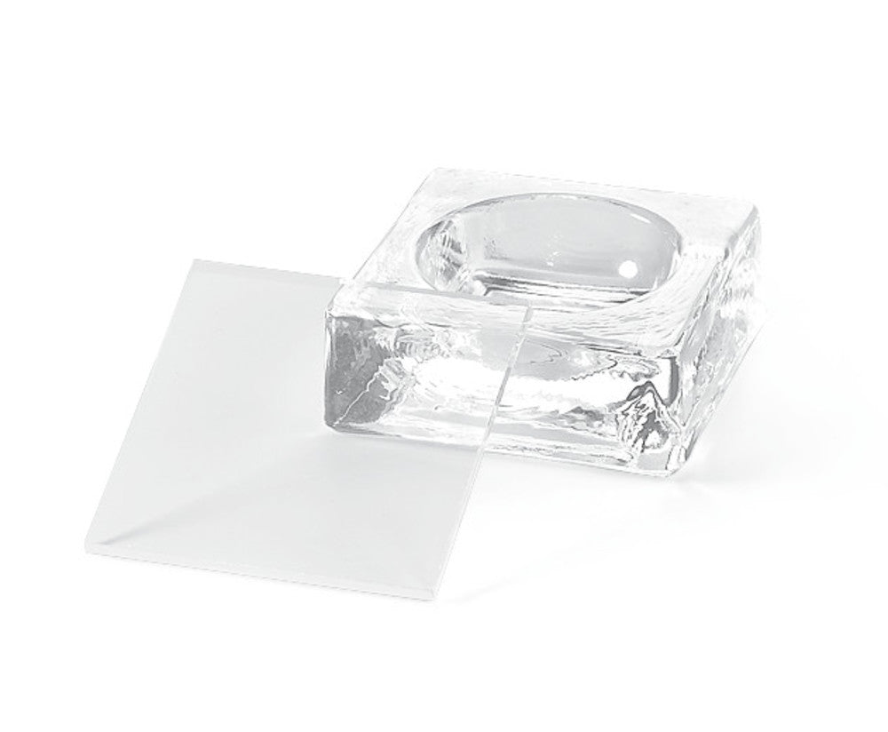 Microscopy bowl, clear glass, L 40 x W 40 x H 16 mm, incl. coverplate, 1 unit(s) - Luminix Health